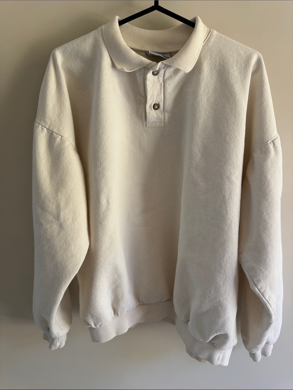 vintage WEK by kellsport L/XL made in usa 100% cotton collard button sweater